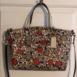 Coach floral print leather Crossbody bag